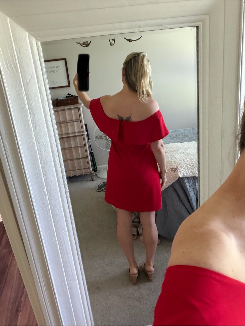 Sugarlips Red One-Shoulder Ruffle Mini Dress - Picture 5 of 5